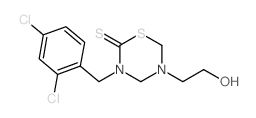 2H-1,3,5-Thiadiazine-2-thione,3-[(2,4-dichlorophenyl)methyl]tetrahydro-5-(2-hydroxyethyl)- Structure