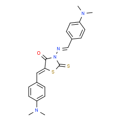 5-((Z)-4-(dimethylamino)benzylidene)-3-(((E)-4-(dimethylamino)benzylidene)amino)-2-thioxothiazolidin-4-one结构式