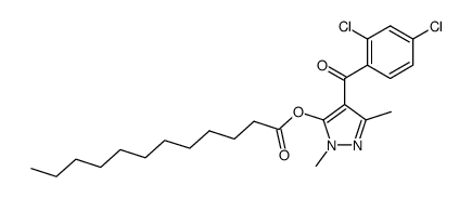 (2,4-dichloro-phenyl)-(5-dodecanoyloxy-1,3-dimethyl-1H-pyrazol-4-yl)-methanone结构式