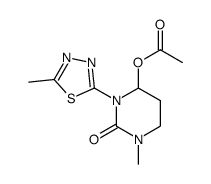 tetrahydro-1-(5-methyl-1,3,4-thiadiazol-2-yl)-3-methyl-6-acetyloxy-2 (1H)-pyrimidinone Structure