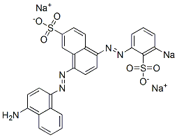 4'-Amino-4-[(3-sodiosulfophenyl)azo][1,1'-azobisnaphthalene]-7-sulfonic acid sodium salt结构式