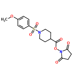 1-[({1-[(4-Methoxyphenyl)sulfonyl]-4-piperidinyl}carbonyl)oxy]-2,5-pyrrolidinedione Structure