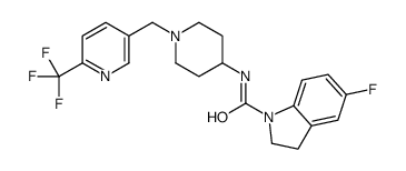 5-fluoro-N-[1-[[6-(trifluoromethyl)pyridin-3-yl]methyl]piperidin-4-yl]-2,3-dihydroindole-1-carboxamide Structure