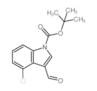 1-Boc-4-氯-3-甲酰基吲哚结构式