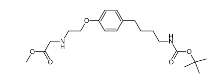 {2-[4-(4-tert-Butoxycarbonylaminobutyl)phenoxy]ethylamino}acetic acid ethyl ester结构式