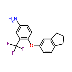 4-(2,3-Dihydro-1H-inden-5-yloxy)-3-(trifluoromethyl)aniline结构式