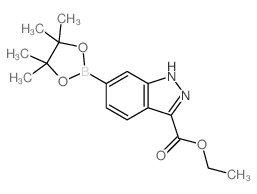 Ethyl 6-(4,4,5,5-tetramethyl-1,3,2-dioxaborolan-2-yl)-1H-indazole-3-carboxylate structure