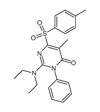 2-(Diethylamino)-5-methyl-3-phenyl-6-tosyl-4(3H)-pyrimidinon结构式