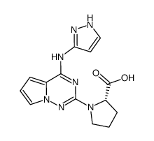 (S)-1-(4-(1H-pyrazol-3-ylamino)pyrrolo[1,2-f][1,2,4]triazin-2-yl)pyrrolidine-2-carboxylic acid Structure