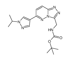 tert-butyl (6-(1-isopropyl-1H-pyrazol-4-yl)-[1,2,4]triazolo[4,3-b]pyridazin-3-yl)methylcarbamate结构式