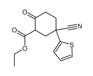 ethyl 5-cyano-2-oxo-5-(thiophen-2-yl)cyclohexanecarboxylate结构式