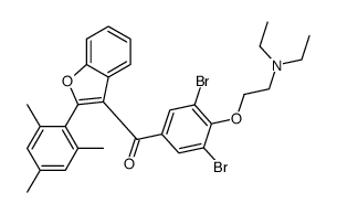 [3,5-dibromo-4-[2-(diethylamino)ethoxy]phenyl]-[2-(2,4,6-trimethylphenyl)-1-benzofuran-3-yl]methanone结构式