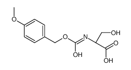 (2R)-3-hydroxy-2-[(4-methoxyphenyl)methoxycarbonylamino]propanoic acid结构式