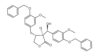 (2S,3R)-3-(4-benzyloxy-3-methoxybenzyl)-2-[(R)-(4-benzyloxy-3-methoxyphenyl)(hydroxy)methyl]-4-butanolide结构式