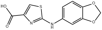 2-[(2H-1,3-benzodioxol-5-yl)amino]-1,3-thiazole-4-carboxylic acid结构式