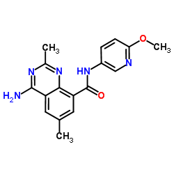 4-Amino-N-(6-methoxy-3-pyridinyl)-2,6-dimethyl-8-quinazolinecarboxamide结构式