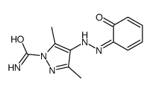 3,5-dimethyl-4-[2-(6-oxocyclohexa-2,4-dien-1-ylidene)hydrazinyl]pyrazole-1-carboxamide结构式