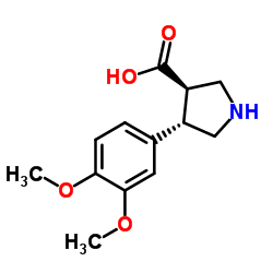 (3R,4S)-4-(3,4-Dimethoxyphenyl)-3-pyrrolidinecarboxylic acid Structure