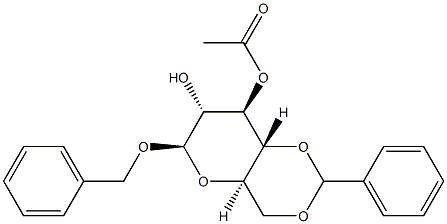 Benzyl 4-O,6-O-benzylidene-β-D-glucopyranoside 3-acetate structure