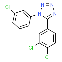 1-(3-CHLOROPHENYL)-5-(3,4-DICHLOROPHENYL)-1H-1,2,3,4-TETRAAZOLE结构式