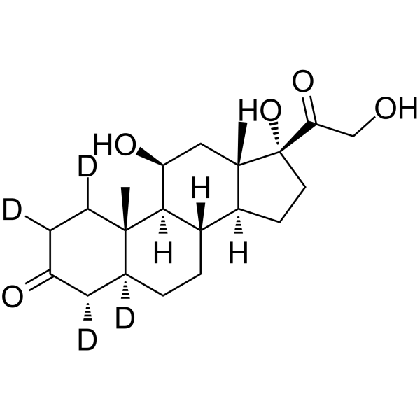 5α-Pregnan-11β,17α,21-triol-3,20-dione-1,2,4,5-d4 Structure