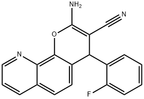 2-amino-4-(2-fluorophenyl)-4H-pyrano[3,2-h]quinoline-3-carbonitrile Structure