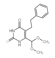 4(1H)-Pyrimidinone,6-(dimethoxymethyl)-2,3-dihydro-5-(2-phenylethyl)-2-thioxo- Structure