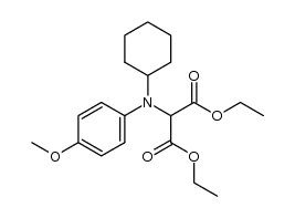 diethyl 2-(cyclohexyl(4-methoxyphenyl)amino)malonate Structure