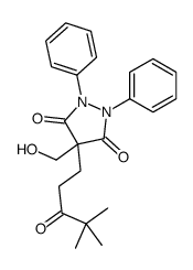 4-(4,4-dimethyl-3-oxopentyl)-4-(hydroxymethyl)-1,2-diphenylpyrazolidine-3,5-dione结构式