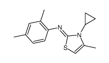 3-cyclopropyl-N-(2,4-dimethylphenyl)-4-methyl-1,3-thiazol-2-imine结构式