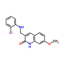 3-{[(2-Chlorophenyl)amino]methyl}-7-methoxy-2(1H)-quinolinone结构式