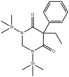 1,3-Bis(trimethylsilyl)-2,3-dihydro-5-ethyl-5-phenylpyrimidine-4,6(1H,5H)-dione结构式