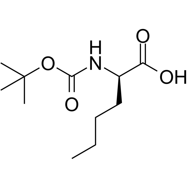 Boc-D-正亮氨酸结构式
