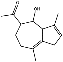 1-(1,3a,4,5,6,7-Hexahydro-4-hydroxy-3,8-dimethylazulen-5-yl)ethanone结构式