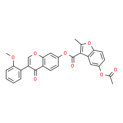 3-(2-methoxyphenyl)-4-oxo-4H-chromen-7-yl 5-acetoxy-2-methylbenzofuran-3-carboxylate结构式