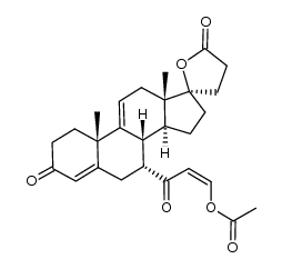 17β-hydroxy-7α-(cis-3'-acetoxyacryloyl)-3-oxo-pregna-4,9(11)-diene-21-carboxylic acid γ-lactone Structure