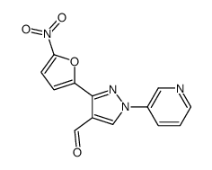 3-(5-nitrofuran-2-yl)-1-pyridin-3-ylpyrazole-4-carbaldehyde结构式