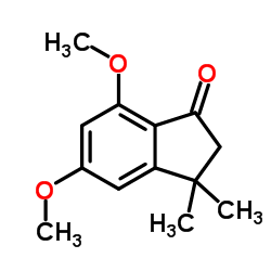 5,7-二甲氧基-3,3-二甲基-2,3-二氢-1H-茚-1-酮结构式