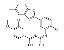 3-chloro-N-[[2-chloro-5-(5-methyl-1,3-benzoxazol-2-yl)phenyl]carbamothioyl]-4-methoxybenzamide Structure