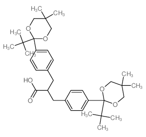 Benzenepropanoic acid,4-[2-(1,1-dimethylethyl)-5,5-dimethyl-1,3-dioxan-2-yl]-a-[[4-[2-(1,1-dimethylethyl)-5,5-dimethyl-1,3-dioxan-2-yl]phenyl]methyl]- structure