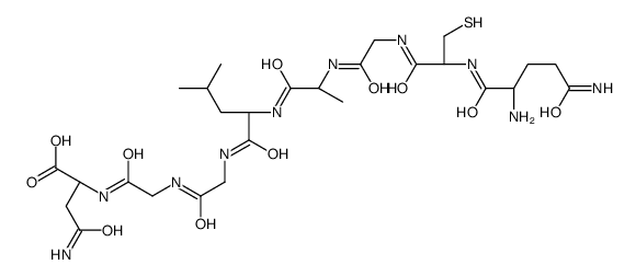 (2S)-4-amino-2-[[2-[[2-[[(2S)-2-[[(2S)-2-[[2-[[(2R)-2-[[(2S)-2,5-diamino-5-oxopentanoyl]amino]-3-sulfanylpropanoyl]amino]acetyl]amino]propanoyl]amino]-4-methylpentanoyl]amino]acetyl]amino]acetyl]amino]-4-oxobutanoic acid Structure