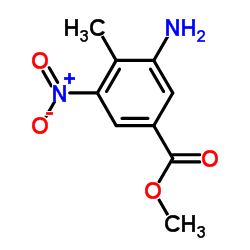 3-氨基-5-硝基-4-甲基苯甲酸甲酯结构式