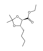 (2R,3S)-5-butyl-2,2-dimethyl-[1,3]dioxolane-4-carboxylic acid ethyl ester Structure