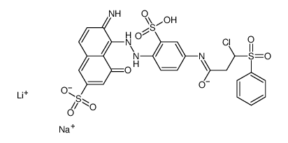 lithium sodium 6-amino-5-[[4-[[3-chloro-1-oxo-3-(phenylsulphonyl)propyl]amino]-2-sulphonatophenyl]azo]-4-hydroxynaphthalene-2-sulphonate Structure