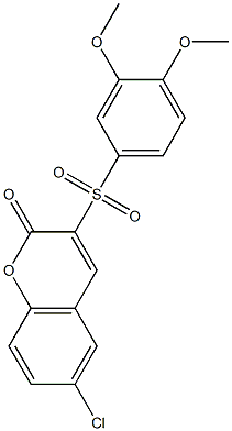 6-chloro-3-(3,4-dimethoxyphenyl)sulfonylchromen-2-one Structure