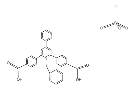 1-benzyl-2,6-di(4-carboxyphenyl)-4-phenyl-pyridinium perchlorate结构式