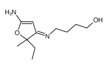 4-[(5-amino-2-ethyl-2-methylfuran-3-ylidene)amino]butan-1-ol Structure