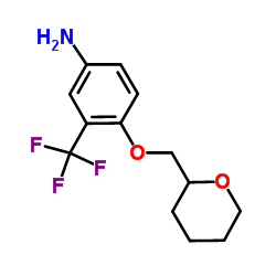 4-(Tetrahydro-2H-pyran-2-ylmethoxy)-3-(trifluoromethyl)aniline结构式