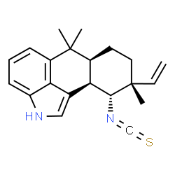 [6aS,(-)]-9α-Ethenyl-2,6,6aα,7,8,9,10,10aα-octahydro-10α-isothiocyanato-6,6,9-trimethylnaphtho[1,2,3-cd]indole picture