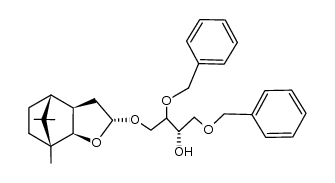 [2R-(2α(Ξ*,S*),3aα,4β,7β,7aα)]-4-[(Octahydro-7,8,8-trimethyl-4,7-methanobenzofuran-2-yl)oxy]-1,3-bis(phenylmethoxy)-2-butanol Structure